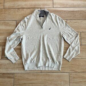 Mens Nautica Cream Quarter Zip Sweater - M